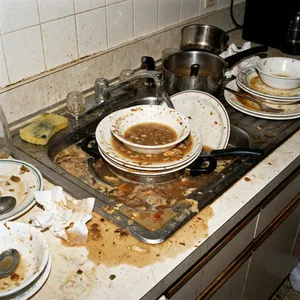 Messy sink - evidence of chaos