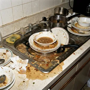 Messy sink - evidence of chaos